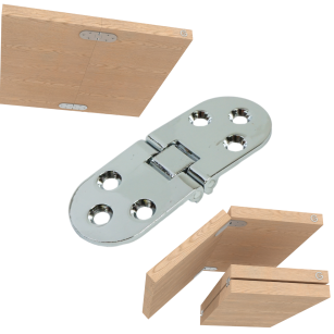 Zawias maszynowy do stołów 6 otworowy, 80 x 30 mm nikiel