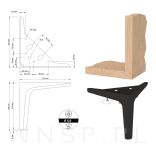 Noga meblowa szpilka typ V 15 CM czarny mat - 7