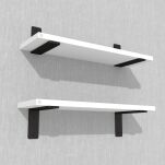 Zestaw 2 półek ściennych białych 650 x 200 x 18 mm, ze wspornikami montażowymi - 5