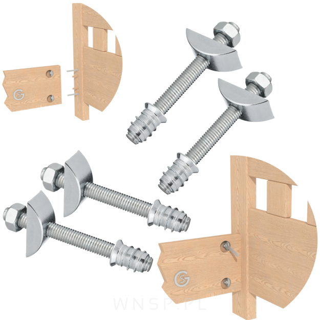 Mocne złącze 4 sztuki M8 do mebli Ø 40, schodów, stołów, łóżek połączenie 90 stopni