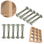 10 x Złącze meblowe Ø5 mm M4 x 32-40 mm, nikiel - 5