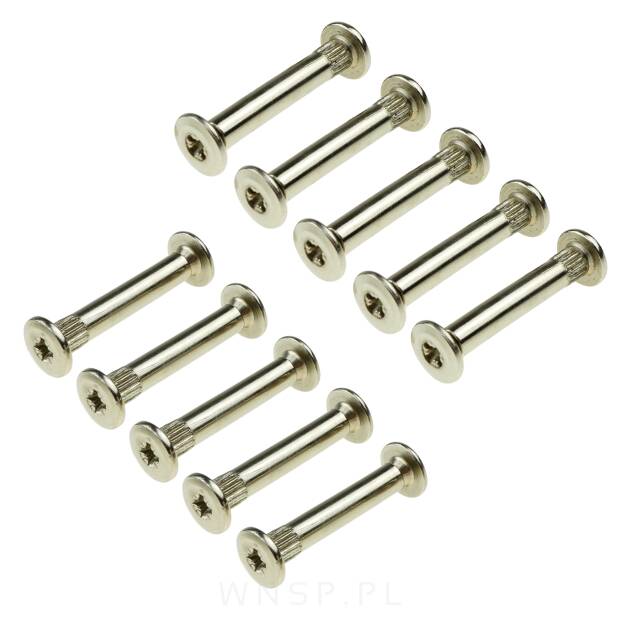 10 x Złącze meblowe Ø5 mm M4 x 30-40 mm, nikiel