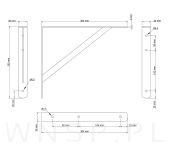 Mocny wspornik do półki ściennej, wiszącej 250 x 300 x 30 mm - 2