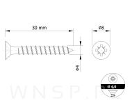 Wkręty hartowane stożkowe do drewna 4,0 X 30 mm - 2