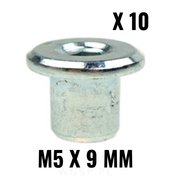 M5 X 9 mm, nakrętka Ericson płaska