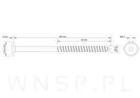 Wkręt HWI 6,3 X 100 mm, SW4, ocynk biały - 3