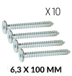 Wkręt HWI 6,3 X 100 mm, SW4, ocynk biały - 7