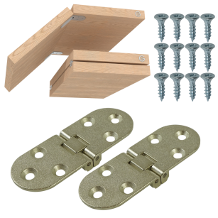 Zawias maszynowy 2 sztuki do wkładek stołu 6 otworowy, 80 x 30 mm, nikiel