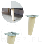 Noga bukowa skośna UNIQ 12 cm z blachą montażową, surowa - 4