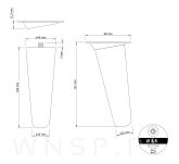 Noga bukowa skośna UNIQ 12 cm z blachą montażową, surowa - 2