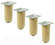 Nóżka bukowa lakierowana 10 cm, walcowa 45 mm z blachą - 4