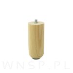 Nóżka bukowa lakierowana 10 cm, walcowa 45 mm z blachą - 10
