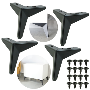 4x Noga meblowa GWIAZDA 13,5 cm, czarny mat