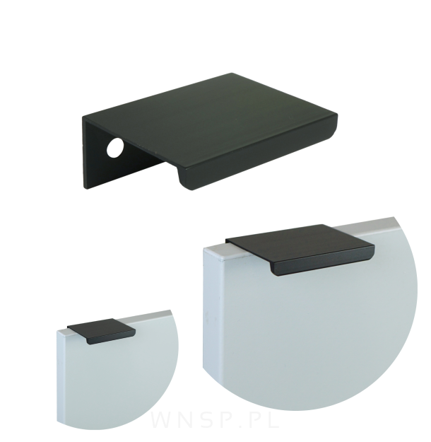 Uchwyt krawędziowy Nicea czarny, rozstaw 32  mm
