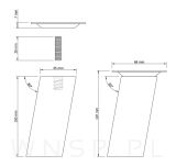 4x Noga kwadratowa bukowa 45 x 45 mm, 10 CM, skośna, surowa z blachą montażową - 2