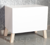 4x Noga kwadratowa bukowa 45 x 45 mm, 10 CM, skośna, surowa z blachą montażową - 6