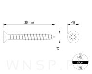 Wkręty hartowane stożkowe do drewna 4,0 X 35 mm - 2