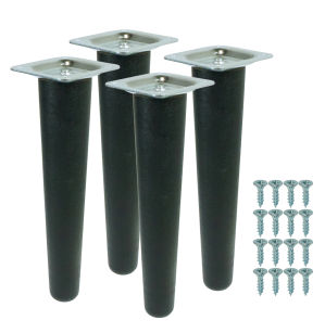 4x Noga bukowa prosta UNIQ 20 CM z blachą montażową