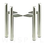 Noga stalowa 24/18 cm, z blachą montażową, stal szczotkowana - 11