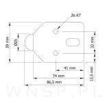 Noga stalowa 24/18 cm, z blachą montażową, stal szczotkowana - 5