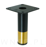 Nogi stalowe okrągłe 9,6 cm, zestaw nóg z wkrętami, czarne matowe + złoto - 8