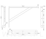 Wspornik do półki ściennej ze wzmocnieniem, 400 x 280 x 25 mm - 2