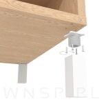 Nóżka meblowa H 150 mm, 40 x 40 mm, biała - 9