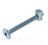 Złącze do łóżka z nakrętką wałeczkową i wkrętem M8X80 mm - 10