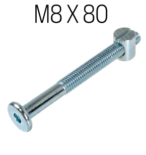 ZŁĄCZE DO ŁÓŻKA Z NAKRĘTKĄ WAŁECZKOWĄ I WKRĘTEM M8X80 MM
