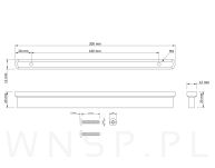 Uchwyt meblowy OVAL 160 mm czarny - 2