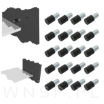 Podpórka do półki z czarną otuliną, wspornik półki Ø 5 mm, podpórka 100 sztuk, kołek meblowy ocynk biały - 5