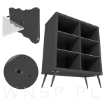 Podpórka do półki z czarną otuliną, wspornik półki Ø 5 mm, podpórka 100 sztuk, kołek meblowy ocynk biały - 3