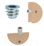 M6 X 10 mm - Nakrętka mufa do drewna typ DC - 5