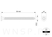 Wkręty hartowane stożkowe do drewna 3,5 X 50 mm - 2