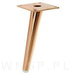 Noga stalowa skośna stożek 23 CM, z blachą montażową, miedź - 4