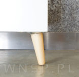 Noga bukowa skośna UNIQ 8 cm z blachą montażową, lakier bezbarwny - 4