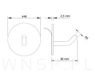 Haczyk, uchwyt, wieszak stal nierdzewna, kolor mosiądz samoprzylepny - 2