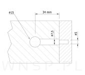 Złącze meblowe mimośrodowe zaczep 34 mm, komplet złącza do mebli 100 kpl. - 7