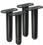 4x Noga stalowa regulowana 20 - 35 cm z blachą montażową, czarna - 4