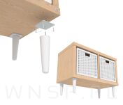 4x Noga bukowa prosta UNIQ 12 CM z blachą montażową - 5