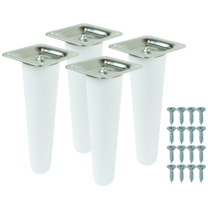 4x Noga bukowa prosta UNIQ 12 CM z blachą montażową