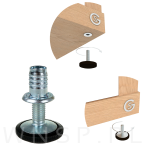Regulator, stopka do mebla M8 X 22 mm z mufą wbijaną - 4