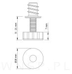 Stopka meblowa regulator do mebli zestaw 10 sztuk, nóżki do mebli M6 z gniazdem - 4