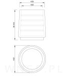Ślizgacz ochronny PVC okrągły na nogę Ø 25 mm transparentny, z filcem - 3