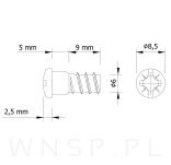Wkręt do złącza Click 6 X 9 mm - 6