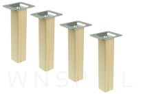 Nóżka bukowa lakierowana 15 cm, kwadratowa 32x32 mm z blachą - 10