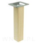 Nóżka bukowa lakierowana 15 cm, kwadratowa 32x32 mm z blachą - 4
