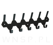 Wieszak 340 mm z 11 uchwytami, haczyk, kolor czarny przykręcany - 6