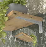 2x Wsporniki wzmocnione, konsola do półki ściennej, wiszącej 40 x 15 cm - 4