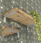 2x Wsporniki wzmocnione, konsola do półki ściennej, wiszącej 40 x 15 cm - 6